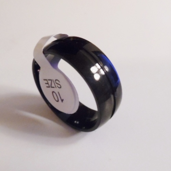Fashion Jewelry Jewelry - Mens Stainless Steel Titanium Band Sz 10 black